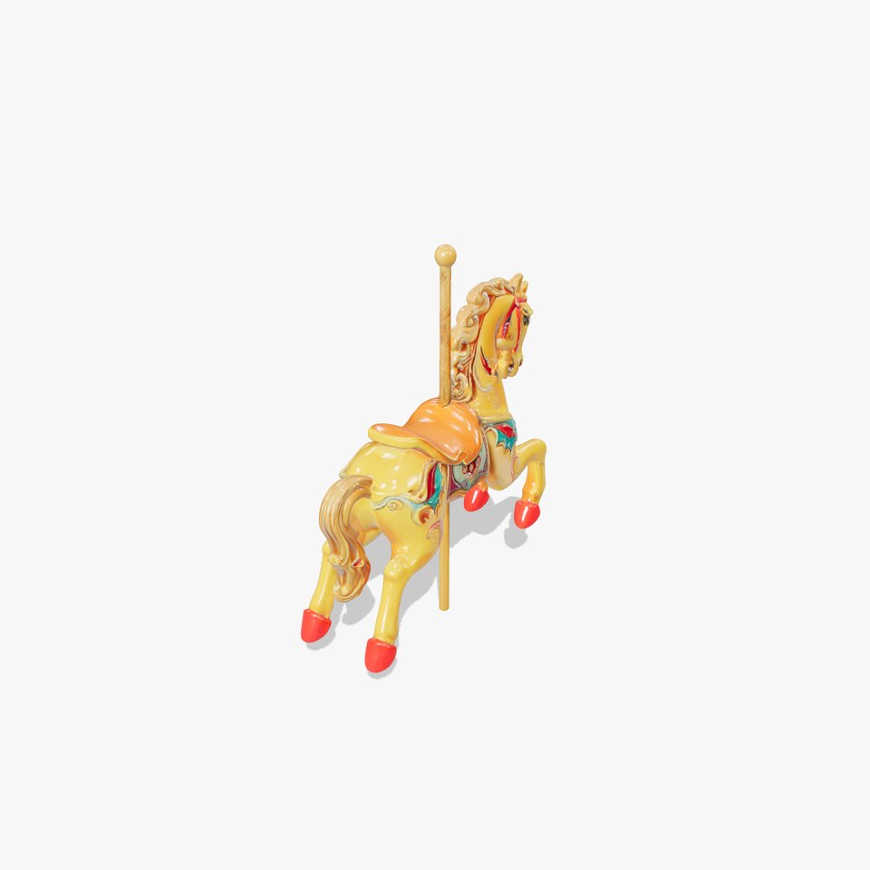 Vintage Carousel Horse Sculpture model pack